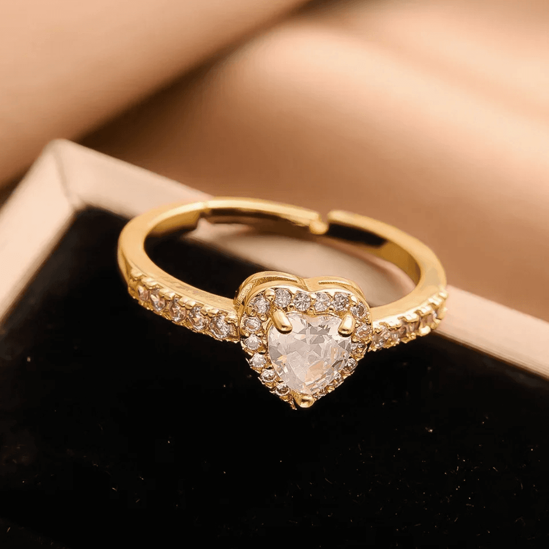 Anillo Corazon de Cristal