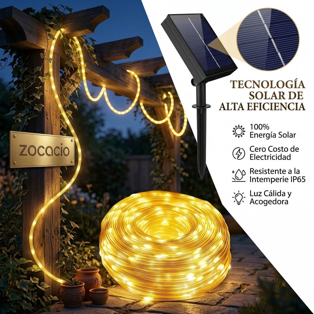 Guirnalda Con Control Panel Solar 50MT
