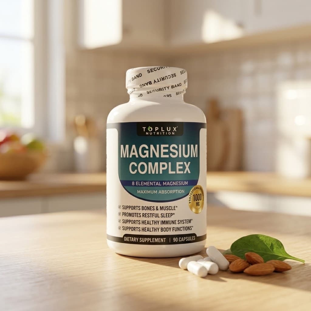 Magnesium Complex Toplux 1000 mg · frasco de 90 cápsulas