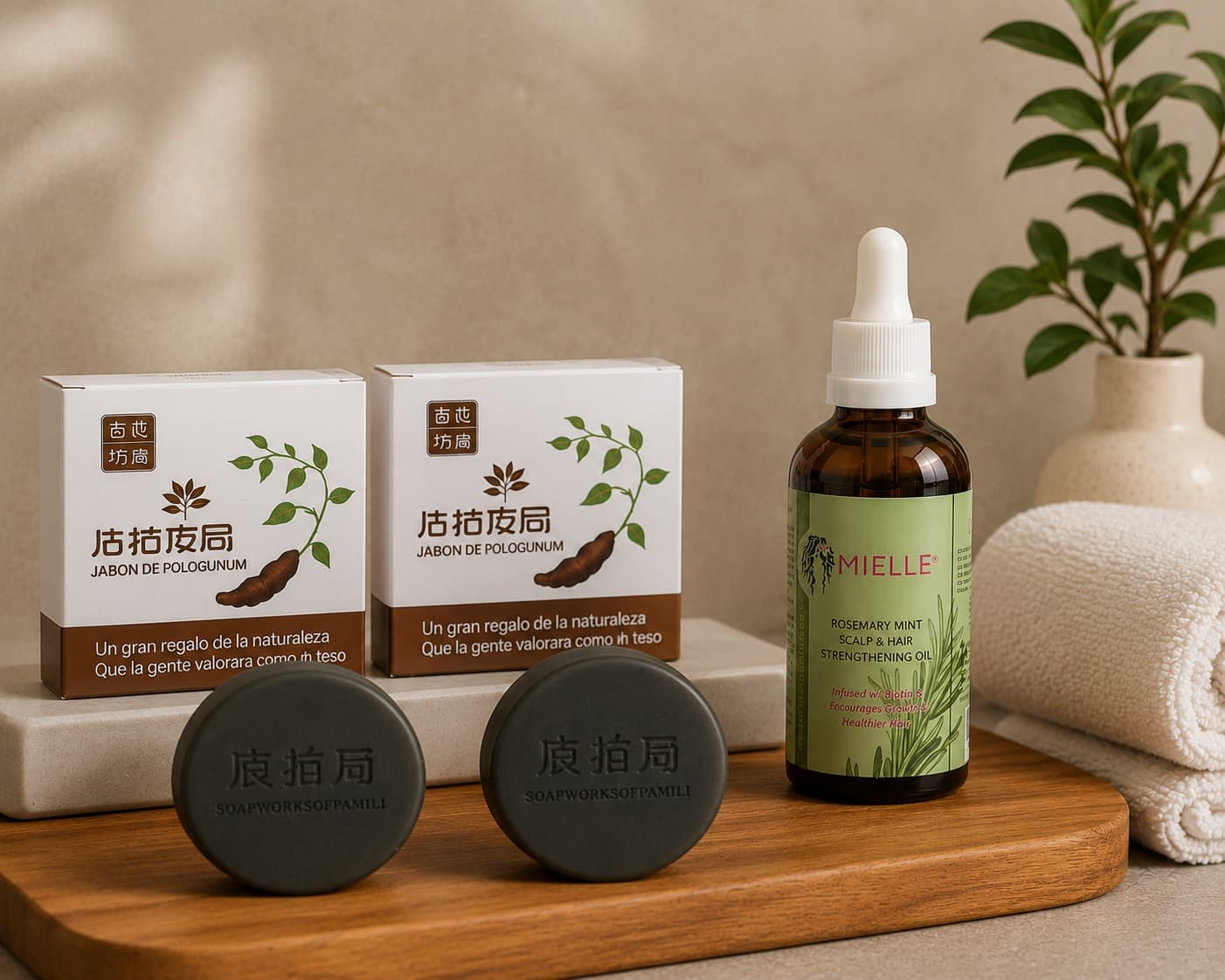SHAMPOO EN BARRA X2 + 1 ACEITE MIELLE