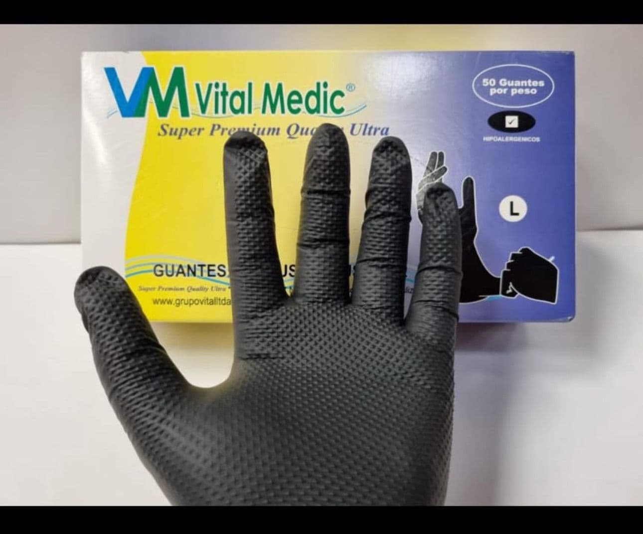 GUANTES DE NITRILO DIAMANTADO C. 8.5