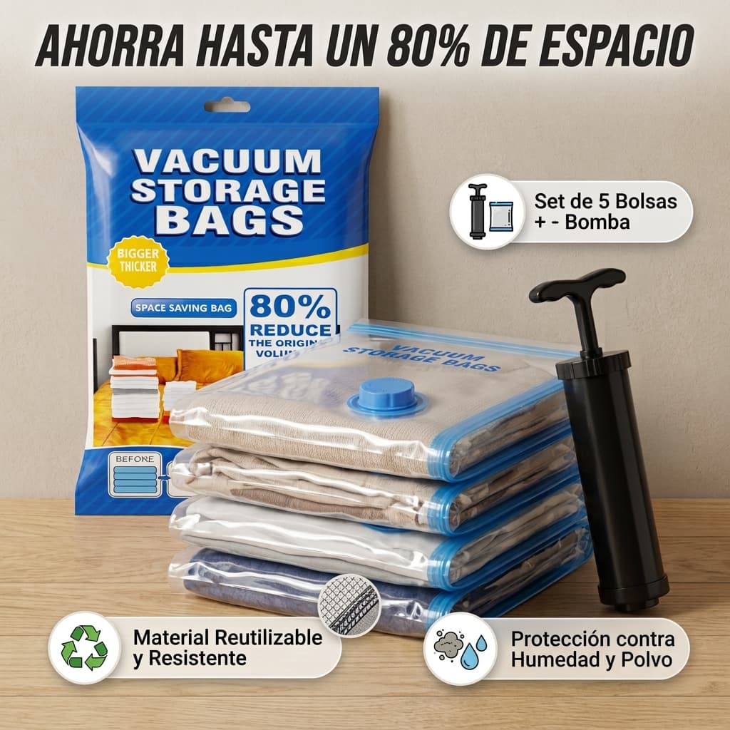 Bolsas De Empaque Al Vacio X5 + Bomba