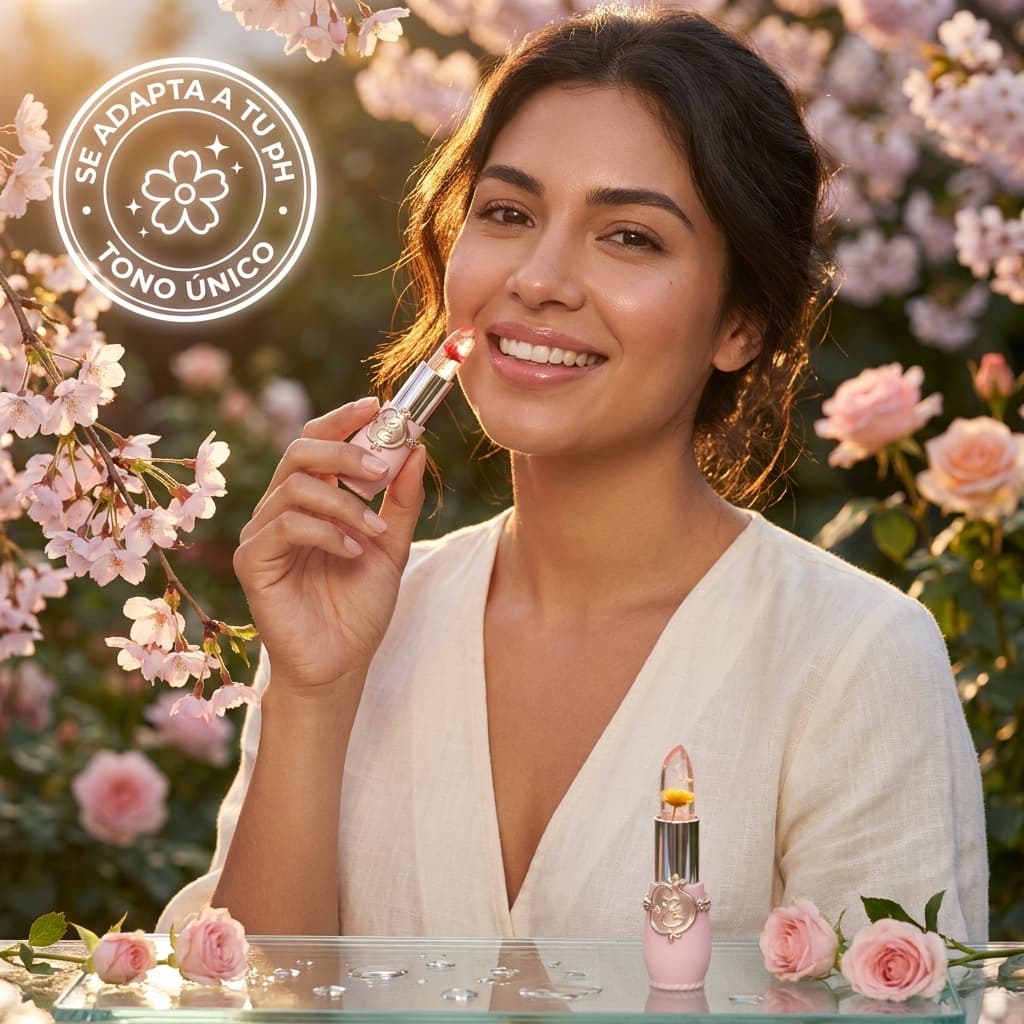 labial flores de cristal x 2 und