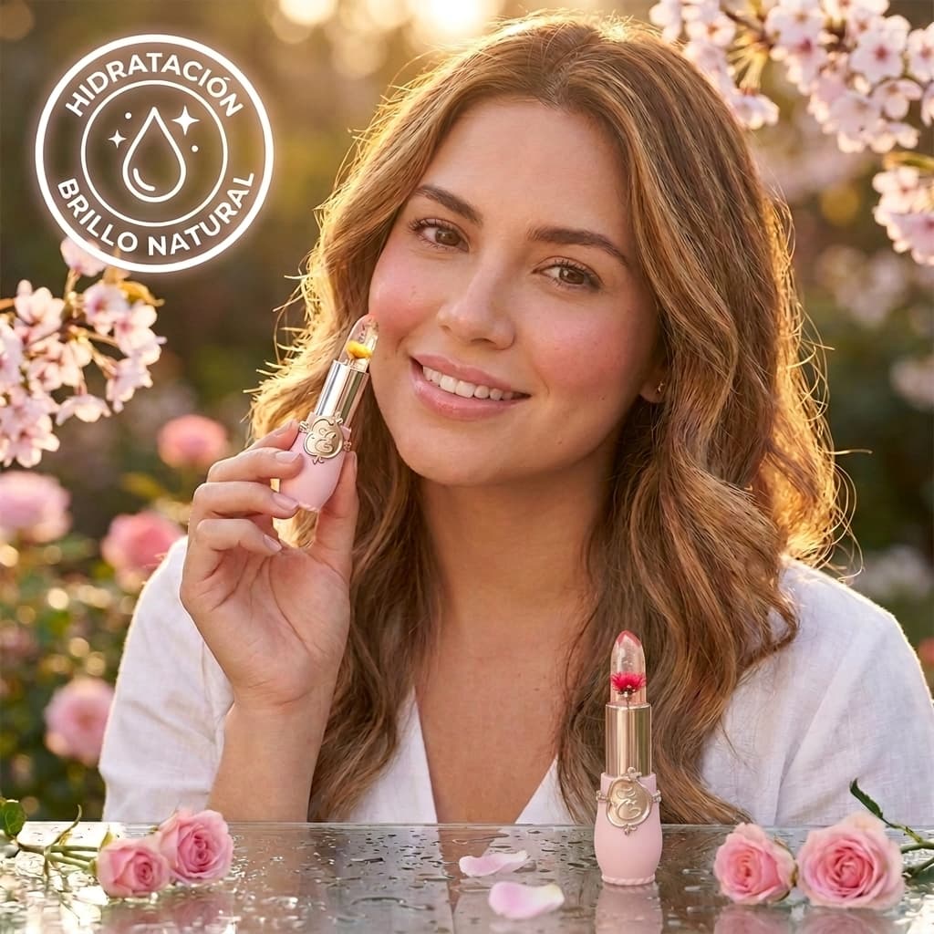labial flores de cristal x 2 und
