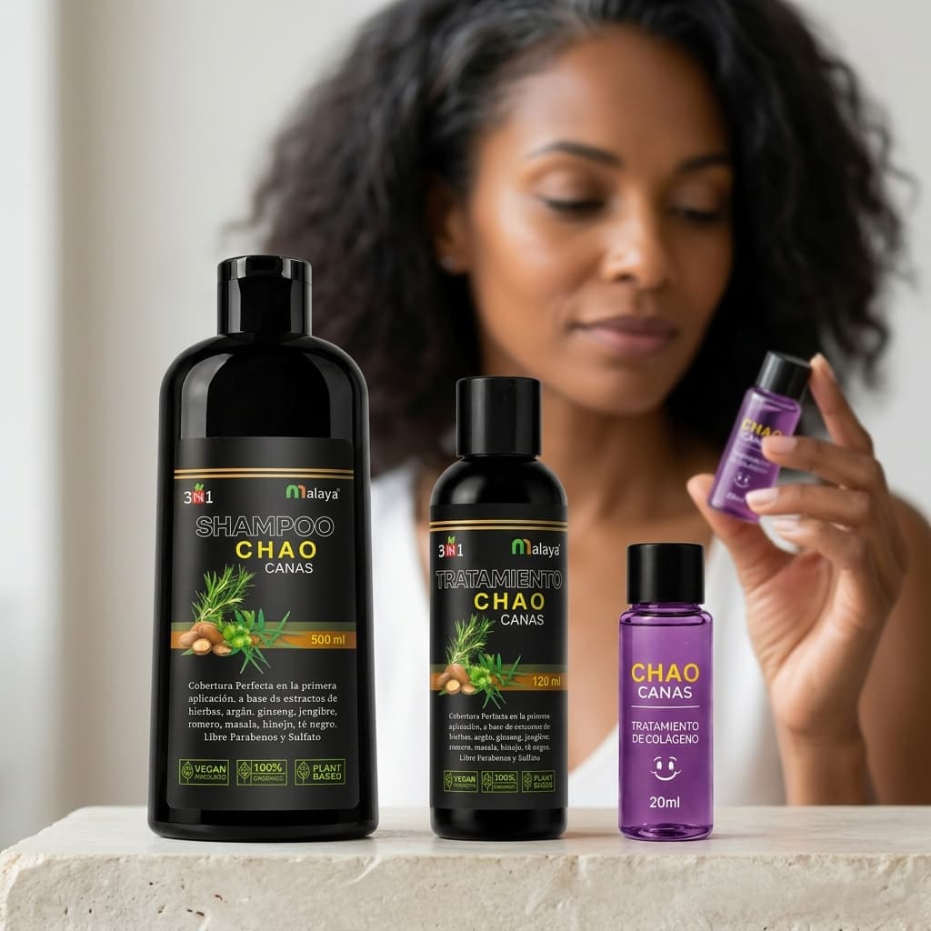 CHAO CANAS – Shampoo Repigmentador con Colágeno, Biotina y Vitamina E